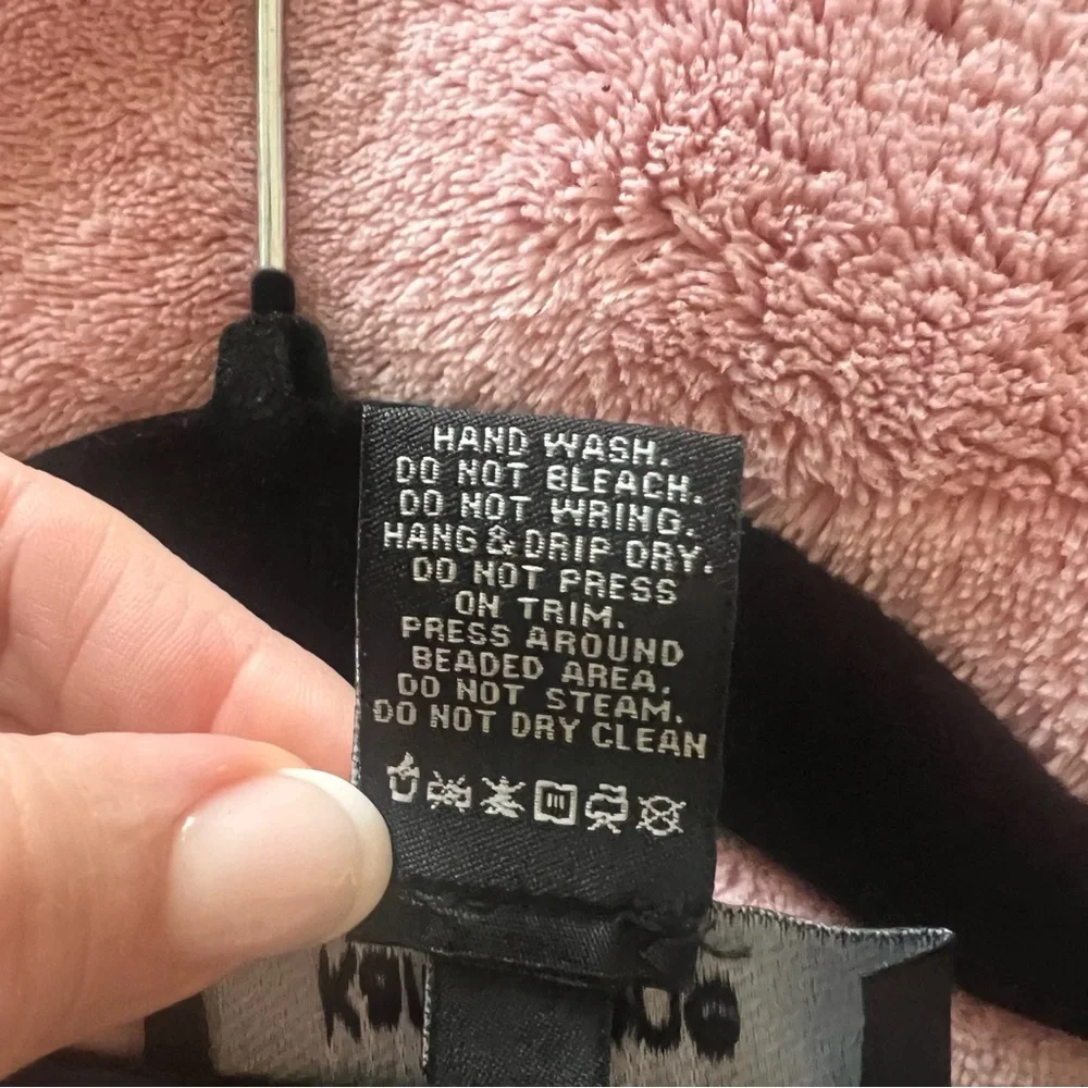 Karen Kane Black Blouse with Gold Studded Trim - Picture 8 of 8